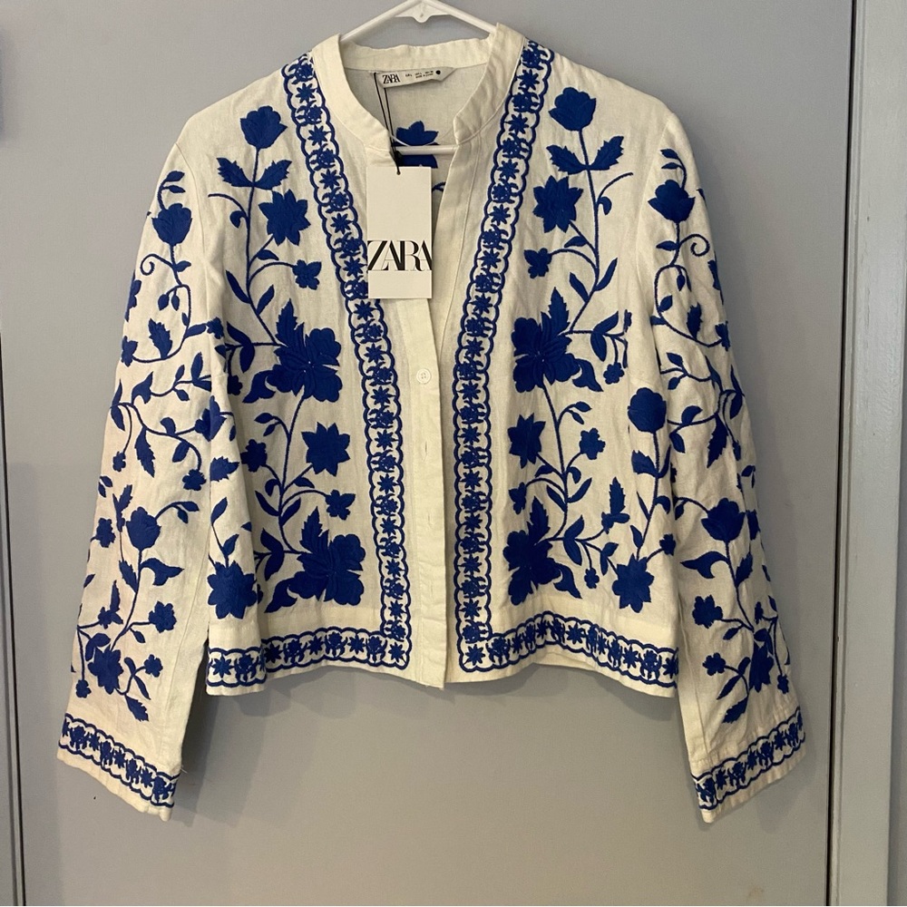 NWT ZARA light button up jacket